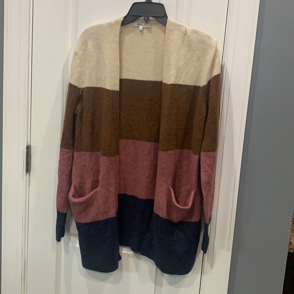 MADEWELL Stripe Print Cozy Short Walker Cardigan - Picture 4 of 5